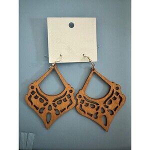 Simple Bohemian Style Wooden Jewelry Trendy Female Earrings Light Wood